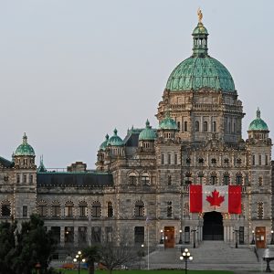 Canada strong flag on our parliament building